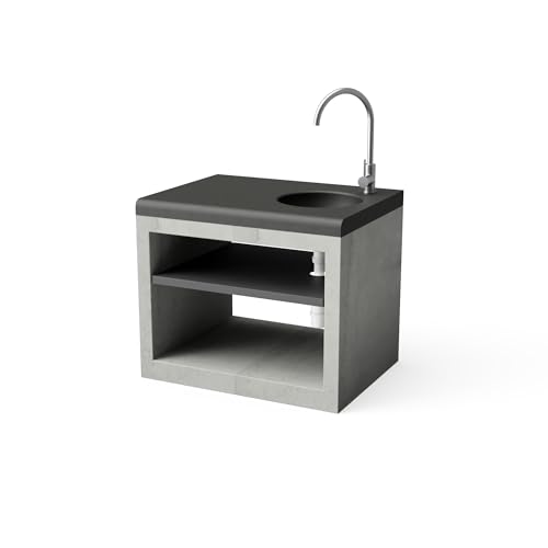TUOZI - Mudule Kitaway Pure Origin con fregadero y grifo para Barbacoa de Obra Prefabricada (Gris - 84 x 63 x 63 cm) - Uso en Exteriores