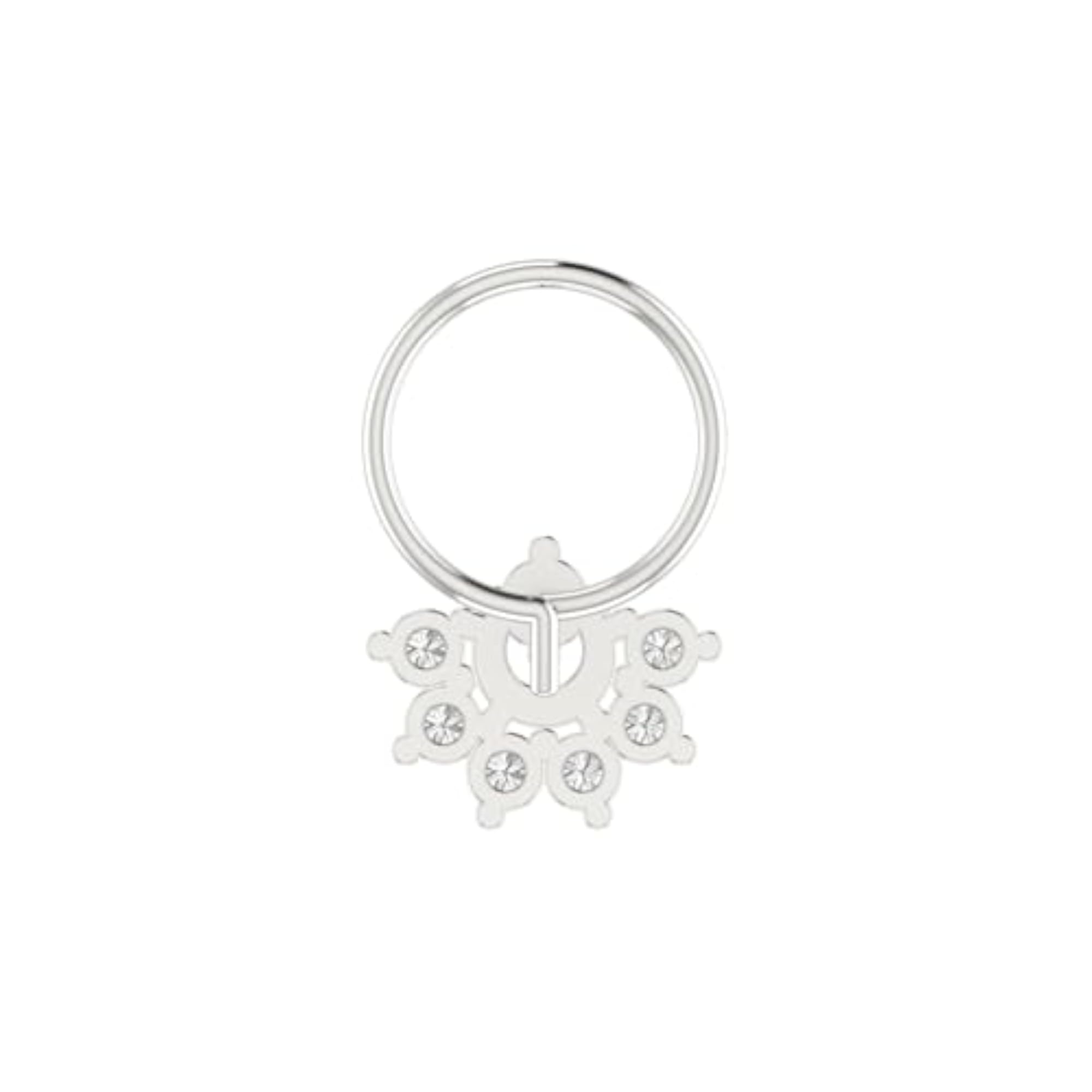 Women's 9K BIS Hallmarked White Gold Stud Nosering