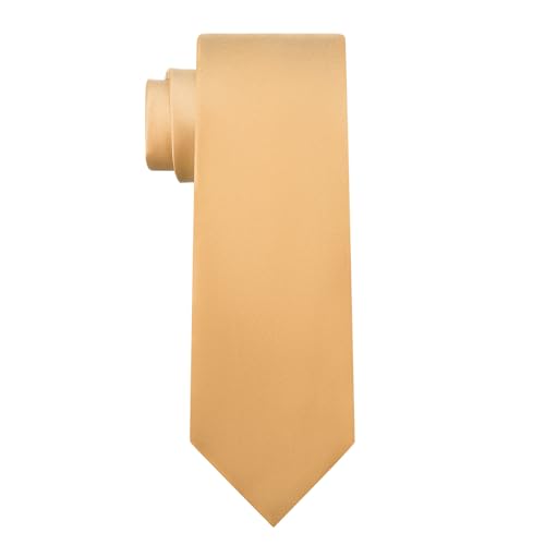 Image of KOOELLE Men's Ties Solid Pure Color Plain Neckties Formal Black Ties For Men