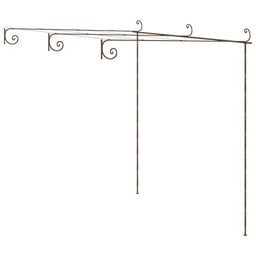Arche de jardin pergola extérieure fer marron 3x3x2.5m structure support plantes - 3