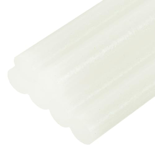 uxcell 6pcs Mini Hot Glue Sticks for Glue Gun 0.43 inch x 4 inch Large Glue Sticks, 11 x 100mm Glitter White