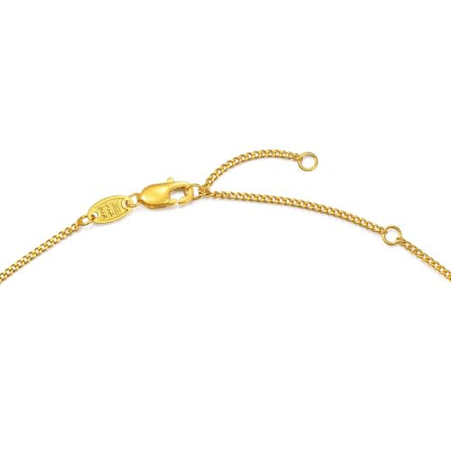 CHOW SANG SANG 999.9 24K Solid Gold Cultural Blessing Auspicious Fortune Tag & Gourd Charms Necklace for Women 47cm 95897N Price-by-Weight 4.86g Gold4