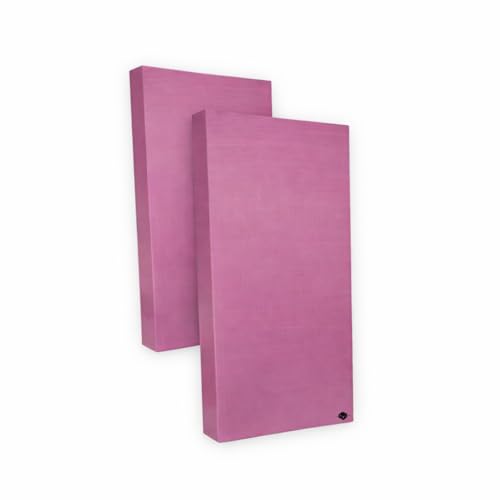 Image of Acoustic Rockwool Sound Absorption Panels 24 inch x 12 inch x 2 inch (Set of 2) | NRC 0.9 Noise Reduction Wall Panels | Rock Wool for Soundproofing Studio, Home & Office (Rosewood)