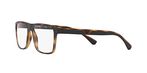 Emporio Armani Mens EA4115 Rectangular Eyewear Frames With Two Interchangeable Sun Clip-ons