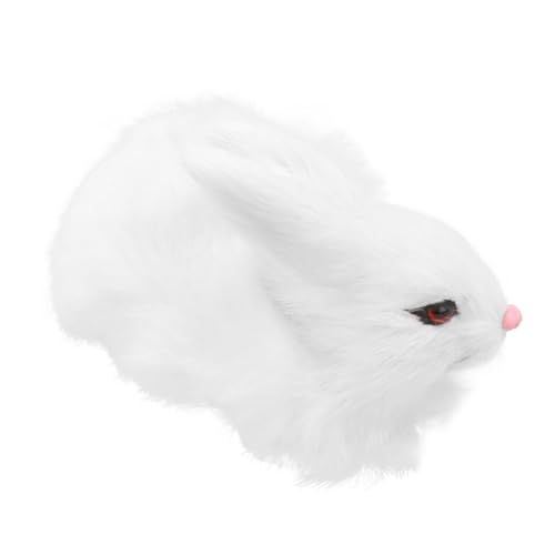 HOMOBABE ミニシミュレーションぬいぐるみウサギ 可愛いリアルな動物模型 ホームパーティーデコレーション 向け ホワイト