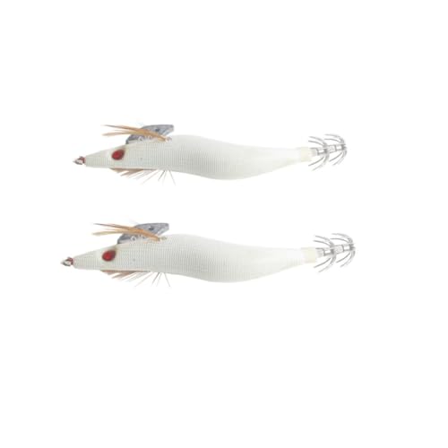 Hemobllo Lot de 4 Leurres de Pêche en Plastique Blanc de Crevette Crochet Extra Résistant pour Pêche en Eau Douce, Design Réaliste et Flottant à Profondeur Contrôlée Couleur Aléatoire