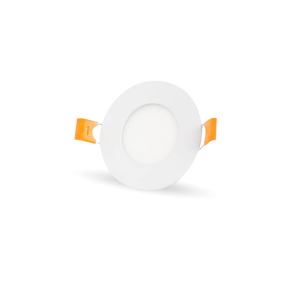 D'Mak 4 Watt Round LED Conceal Panel Light for POP & False Ceiling - Warm White (Pack of 2) 1