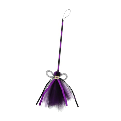 Escoba de bruja accesorio decorativo para complementar disfraces de noche de brujas 3