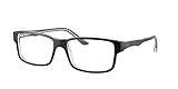 Ray-Ban Unisex RX5245 Square Prescription Eyewear Frames, Black On Transparent/Demo Lens, 54 mm