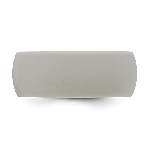 Solid Silicone Grey 8.7mm Domed Plain Classic Wedding Band Ring3