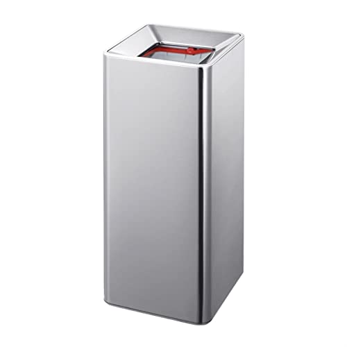 Poubelle carrée sans couvercle 16L acier inoxydable pour collectivité et zone bureau