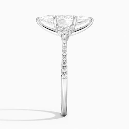 1 Ct-5 Ct Moissanite Engagement Ring Colorless VVS1 10K 14K 18K Solid Gold & 925 Sterling Silver Pave Diamond Halo Anniversary Wedding Bridal Ring Gift for Women3