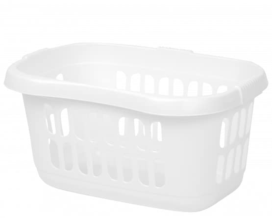 Plastic High Grade Hipster Style Washing Clothes Linen Storage Basket (Ice White) โ image 1