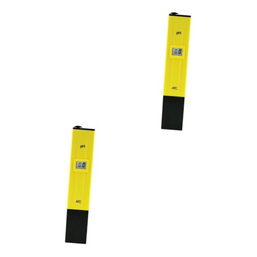 MUCKLILY 2pcs Digital Ph Tester Ph Test Pen Ph Tester Digital Pool Ph Tester Ph Pen Fish Tank Ph Tester Ph Meter Pen Water Tester Water Quality Monitor Ph Measurement Yellow