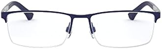 Emporio Armani EA1041 Prescription Eyewear Frames, Rubber Blue/Demo Lens, 53 mm