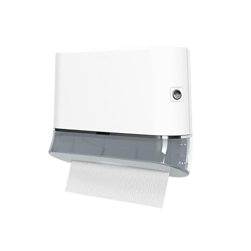 FETGKNBM2 Commercial Multifold Commercial Paper Towel Dispenser Wall Mount 200 Sheets C Fold Trifold Toilet Tissue Box Plastic White Hand Towel Holder for Bathroom Kitchen Restroom
