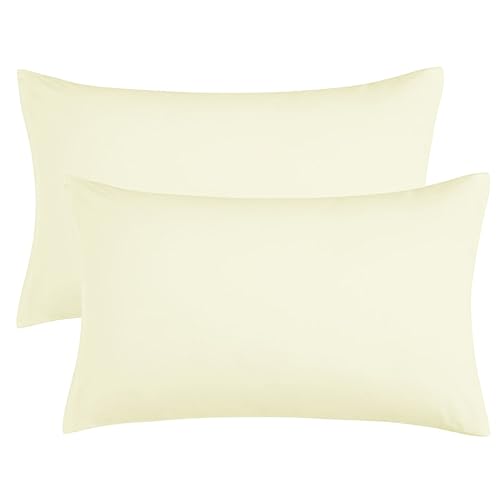 PiccoCasa Pillow Cases Set of 2, Zippered Standard 20x26 Pearl White - image 1
