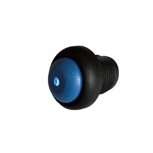 Interrupteur 12mm autobloquant à mémoire mécanique et anneau lumineux bleu 2.4V