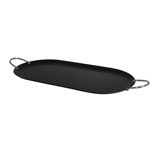 IMUSA USA IMU-52015 Carbon Steel Oval Shaped Comal/Griddle 17-Inch, Black