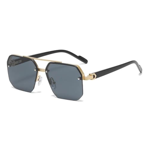 Lunettes de soleil pour femmes or-noir aux finitions métalliques raffinées