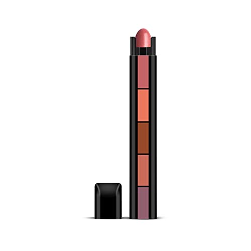Image of RENEE Fab 5 Nude 5 in 1 Lipstick 7.5gm - Five Shades in One -long Lasting, Matte Finish - Non Drying Formula With Intense Color Payoff - Compact & Easy to Use (Pack of 2)
