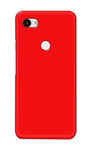 Image of Printed Hard Back Cover Case for Google Pixel 3A Back Cover (Plain Red) -1803