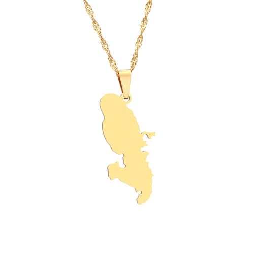GONMFKM Mode Martinique, France Carte Collier Géométrique Cartes Brillantes Du Pays Charme Pendentif Bijoux Ethnique Chaîne De Clavicule Pour Femmes Hommes Patriotique Chandail Chaîne Colliers Cadea