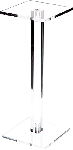 display pillar - Plymor Clear Acrylic Square Barbell Pedestal Display Riser 10.5 inches (Height) x 4 inches (Width) x 4 inches (Depth) (1/4 inches Thick)