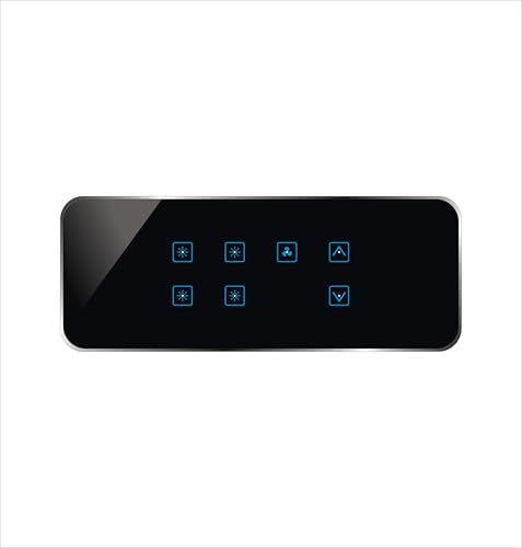 Image of Carolight Remote Controlled Touch Switch Board of 8-Module Size for 4 Lights and 1 Fan of Black Color