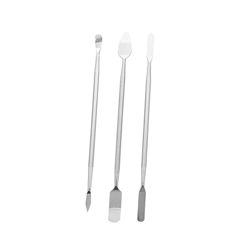 DOITOOL 3pcs Cell Crowbar Tool Small Repair Kit for Removal Cell Phones Metal Pry Bars Cellphone Repair Prying Crowbar Cellphone Crowbars Metal Phone Opening Kits Silver