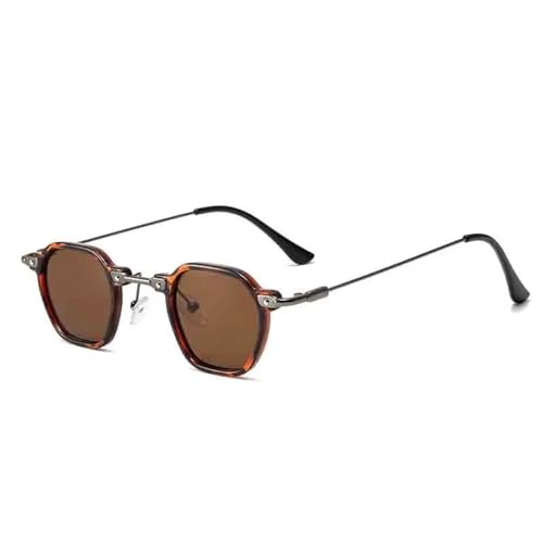 Lunettes de soleil punk femme homme en métal argenté avec verres UV400