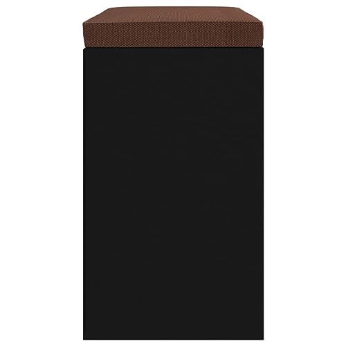 Banc à chaussures noir en bois 103cm à 10 compartiments pour entrée - 6