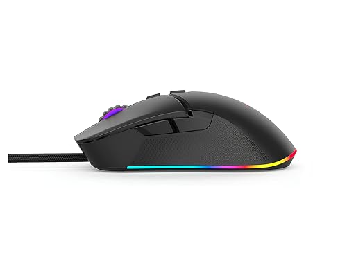 Image of Electro Wolf Fire Wired Gaming Mouse with Customizable 6 RGB Lighting Mode, 7 Programmable Buttons, Gaming Grade Sensor, 6400 dpi Tracking, Driver Customization for PC (Fire)