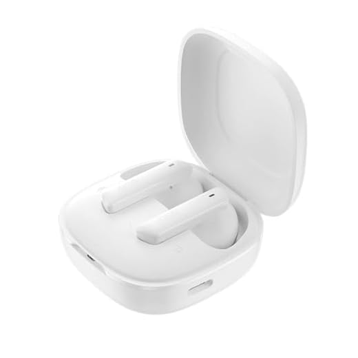 QCY HT05 Fone de Ouvido Bluetooth Cancelamento de Ruido, Fone de Ouvido sem Fio, 30 Horas De Reprodução, Branco