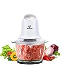 POSAME Food Chopper 4 Cup Glass Bowl , One Touch Multipurpose Electric Food Processor Mincer, White