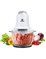 POSAME Food Chopper 4 Cup Glass Bowl, One Touch Multipurpose Electric Food Processor Mincer, White