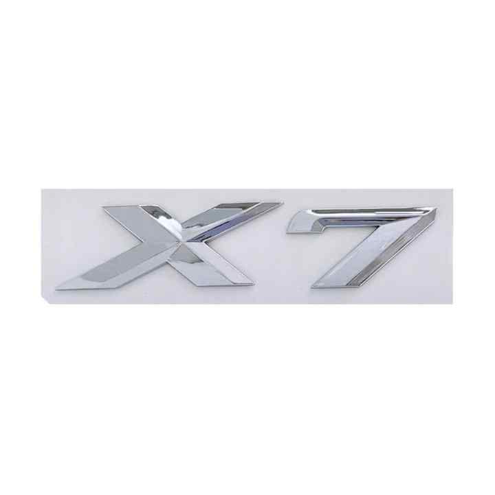 Emblema Adhesivo X7 | Emblema Cromado X7 | Insignia X7 | Insignia Adhesiva X7 | Apto para Maletero | Compatible con BMW | Material plástico ABS | Medidas 14,5 x 3 cm | Plateado