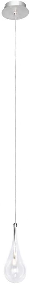 ET2 E23121-18PC Larmes Modern Blown Glass Oversized Teardrops LED Mini Pendant Ceiling Lighting, 1-Light 1.5 Watt, 17" H x 5" W, Chrome