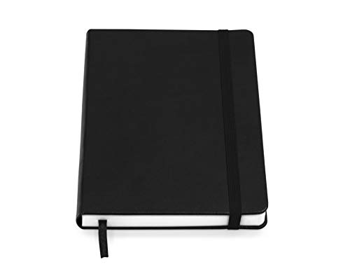 Cuaderno de notas de piel sintética A5, color negro, 200 páginas de papel de primera calidad con forro de 120 g/m².