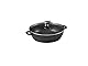 Pradel Excellence 52404M Schongarer mit Deckel, Stein-Optik, Aluminiumguss, Schwarz, 28 x 16 cm