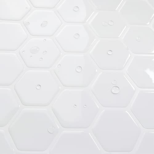 Waldecoo Hexagon Tile Peel And Stick Backsplash, 10 Sheets Premium 3D Self Adhesive Wall Tiles Stick On Backsplash, White Peel And Stick Tile For Kitchen And Bathroom(12" X 12") #TOP2