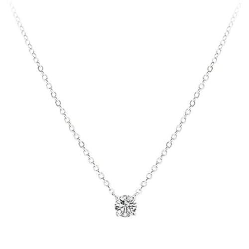 Image of Women's Silver Plated Zirconia Pendant Necklace With Cable Chain, Pendant Necklace, Zircon Pendant, Cubic Zirconia Necklace, Stylish Chain Necklace, Special Gifts, O Chain Necklace(Silver)