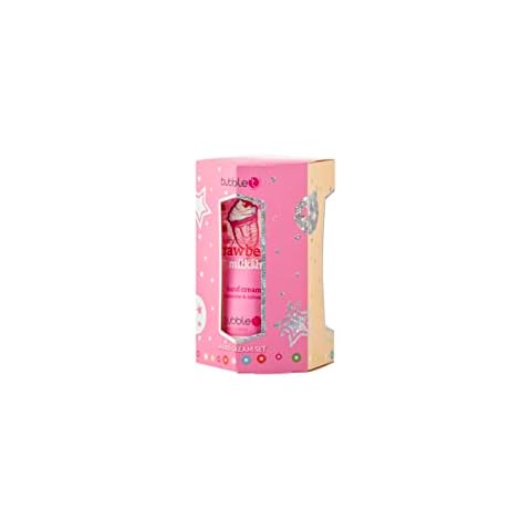 Bubble T Cosmetics The Milkshake Edition Hand Cream Collection to Restore Sore Hands, with Scents of Strawberry, Vanilla and Salted Caramel Milkshake, 3 x 100ml Cover