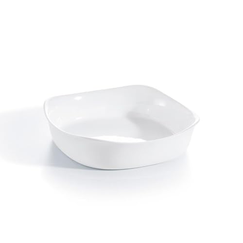 Luminarc - Plat carré Blanc Smart Cuisine Carine 250°C - Plat à Four en Verre Innovant - Léger et Extra-Résistant - Nettoyage Facile - Fabrication en France -...