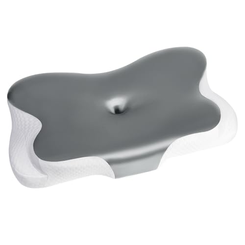 Fwoueot Nackenkissen Kopfkissen Memory Foam Kissen, Nackenstützkissen, Ergonomisches Kopfkissen, für Seiten Rücken & Bauchschläfer grau
