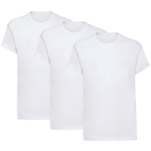 Lot de 3 t-shirts unis pour garçons manches courtes col rond coton uniforme