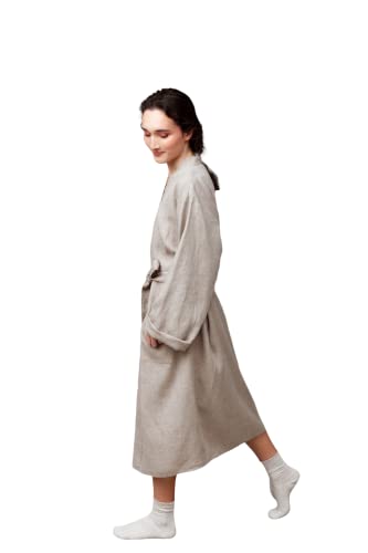 Peignoir en lin pour femme idéal après le spa ou pour les matins doux