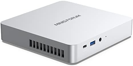 MINIS FORUM UM590 Mini PC Windows 11 Pro AMD Ryzen 9 5900HX Mini Computers, 32 GB RAM 512 GB PCIe SSD, Support 1X 2.5 inch HDD, 2X HDMI / 1X USB Type-C, 1x 2.5G RJ45, 3X USB 3.2,2 x USB2.0, 1X Mic