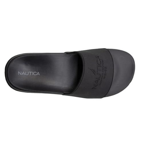 Image of Nautica Men's Open Toe Slide Sandals - Comfortable Indoor & Outdoor Shower Slippers
