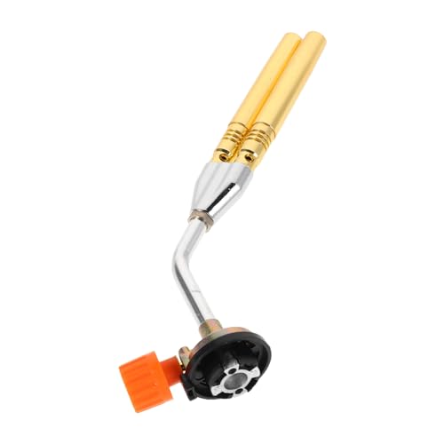 Yardwe Dual Tube Manual Ignition Torch Adjustable Cooking Flame Torch for Grilling and Welding Portable High-Temperature Propane Fire Starter for Outdoor Cooking
